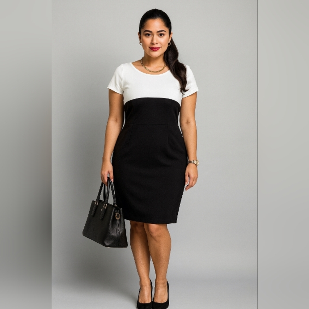 NWT Elegant Black and White Dress Sz8